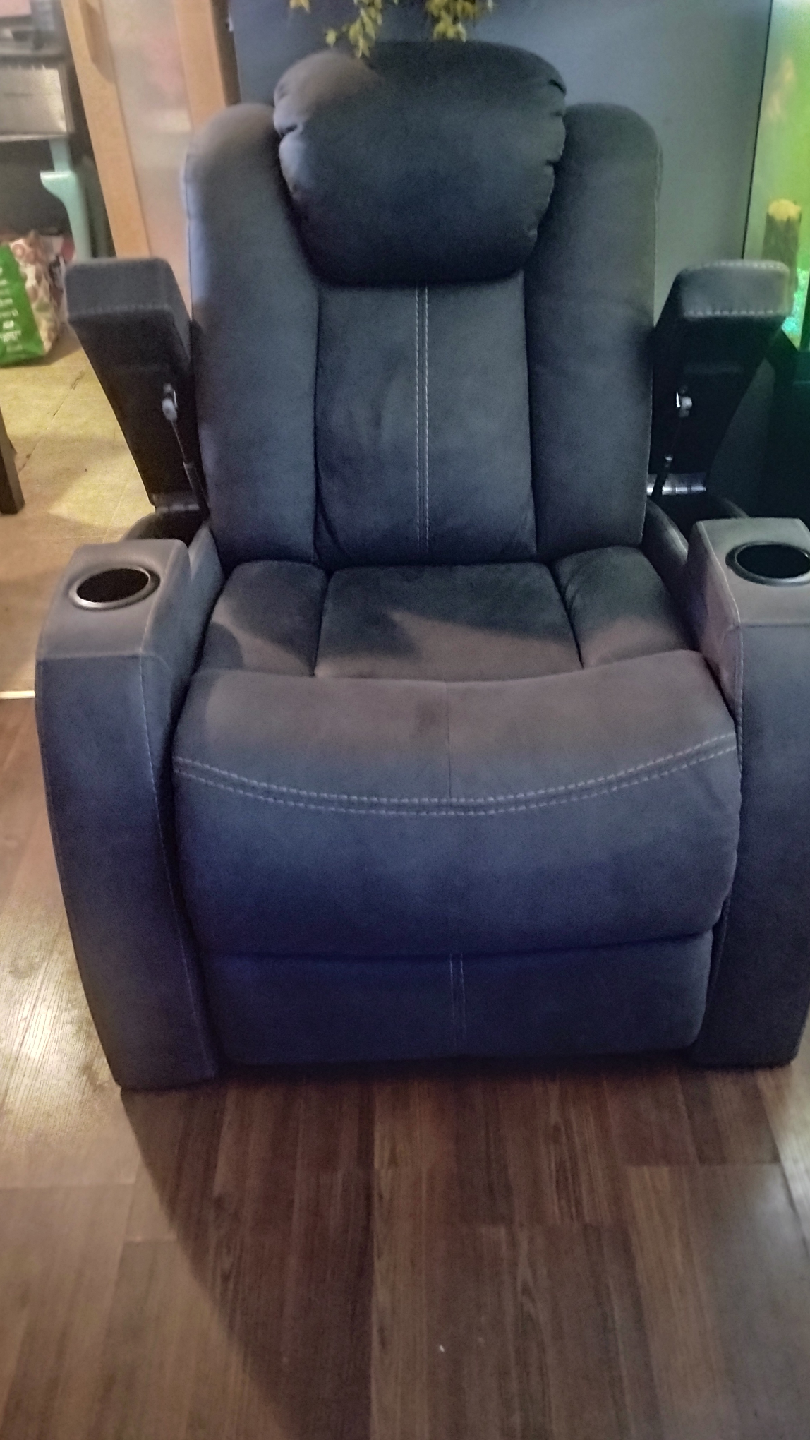 Grey power Recliner with Cup Holders - photo 2