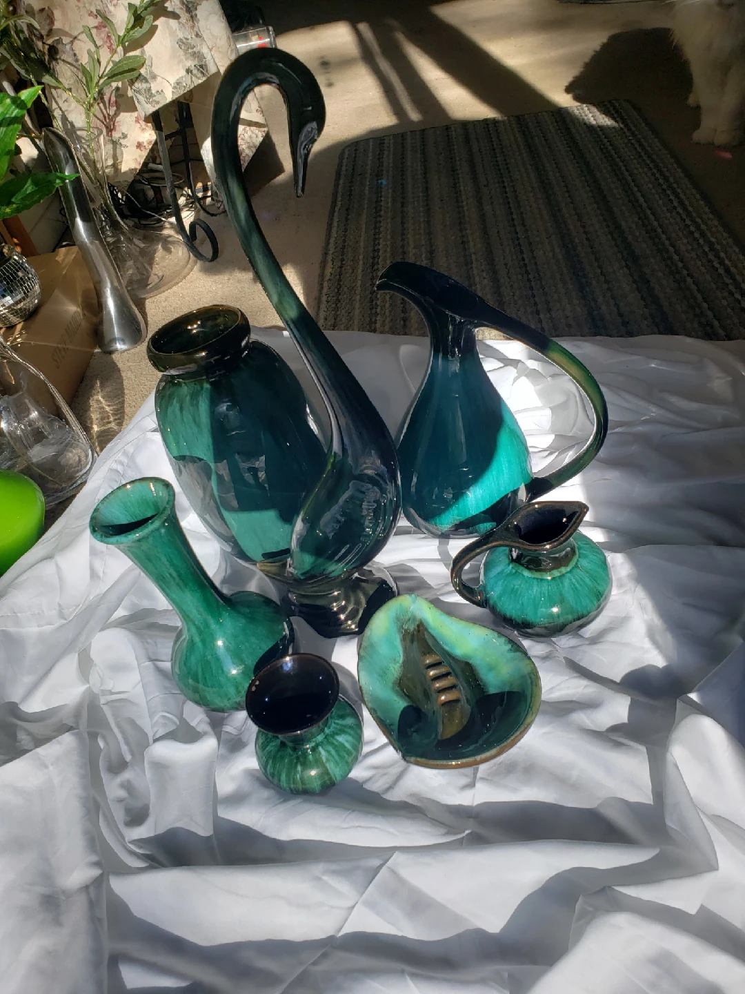 BUNDLE-Vintage Teal Ceramic Vases & Pitchers - photo 4