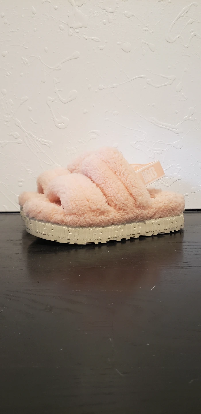 UGG Oh Fluffita Pink Slipper / Sandal Logo Elastic