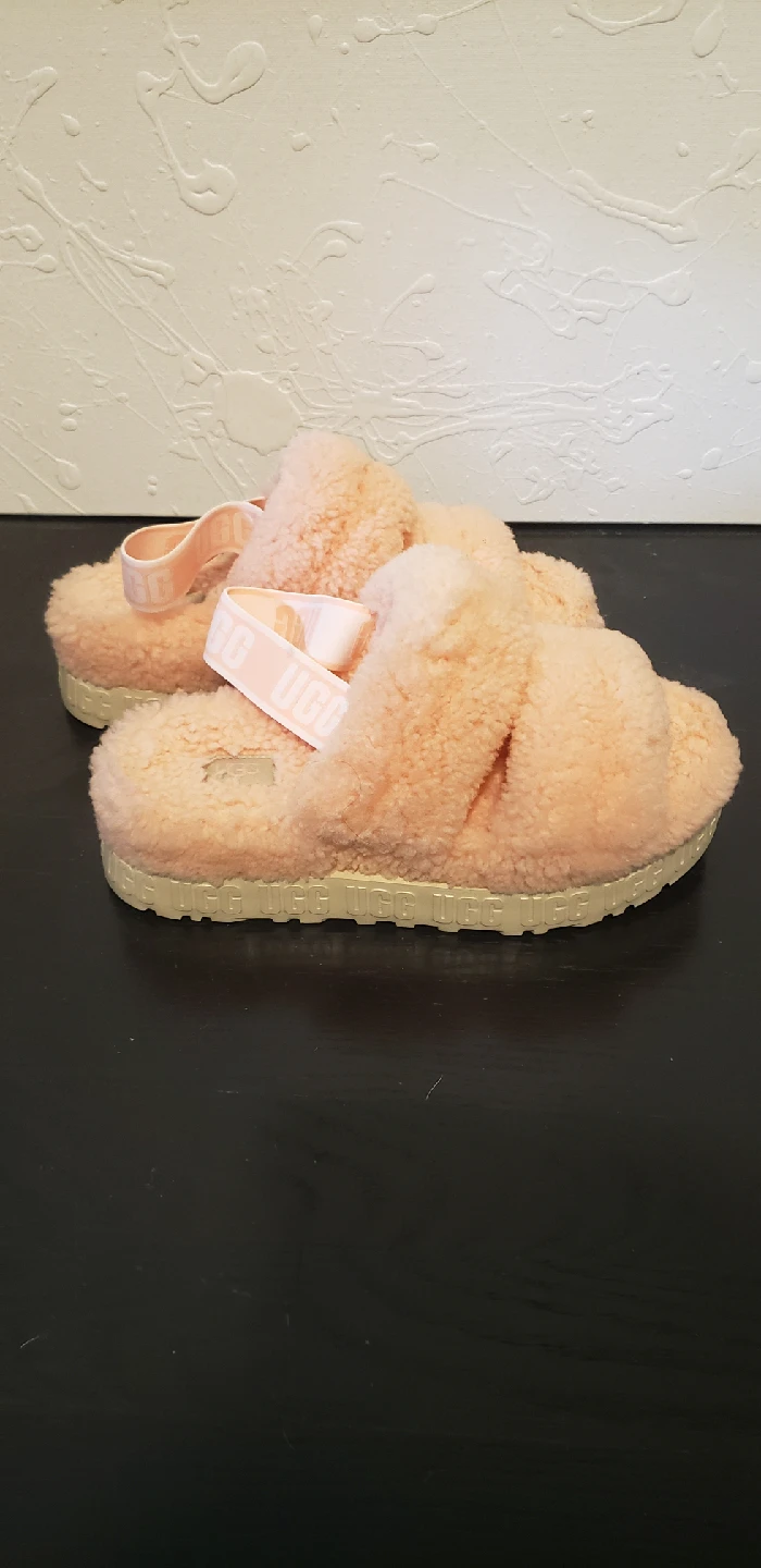 UGG Oh Fluffita Pink Slipper / Sandal Logo Elastic - photo 4