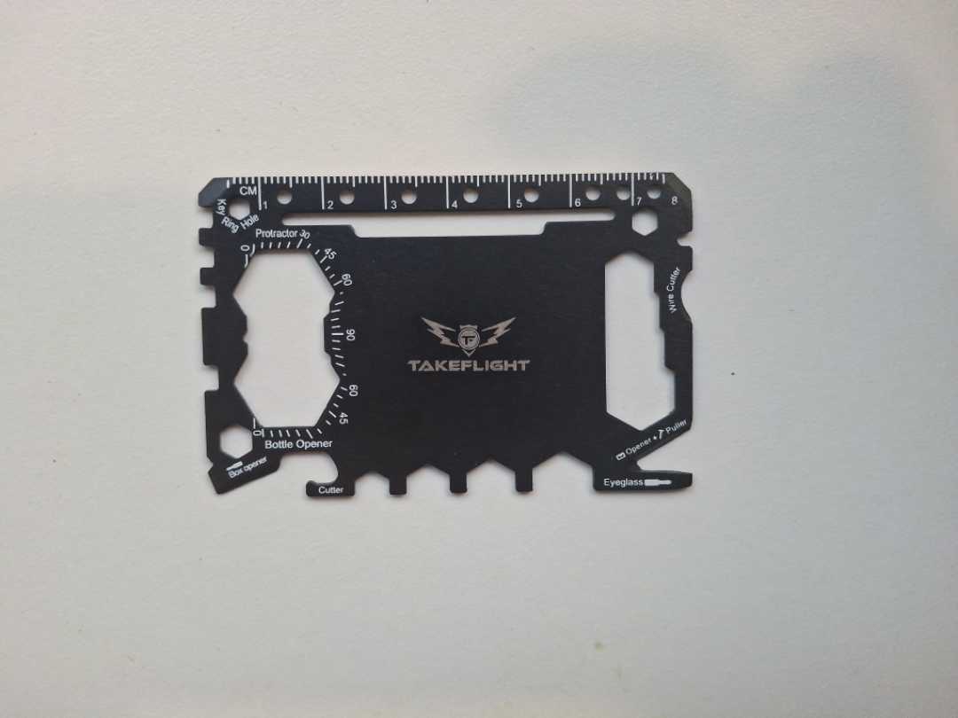 TakeFlight Credit Card Wallet Multitool 46 in 1 Stainless Steel