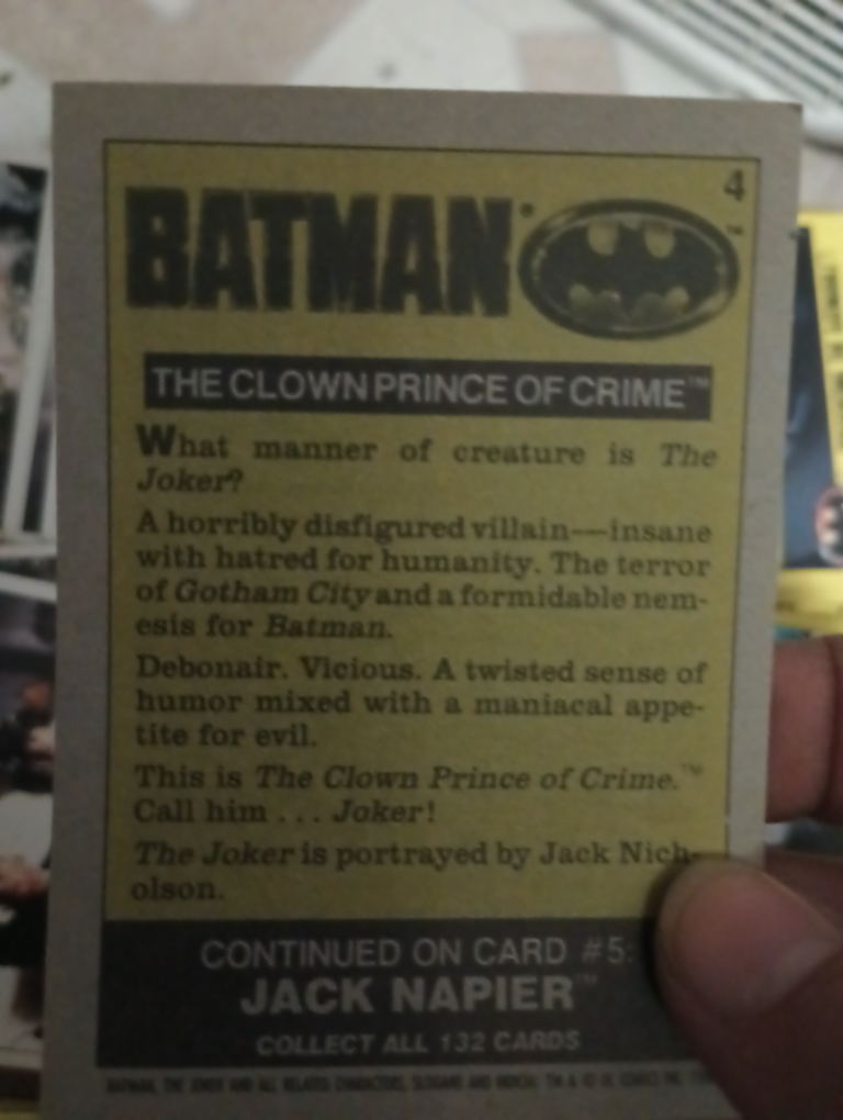 Batman 1989 Trading Cards (offer or trade ) - photo 2