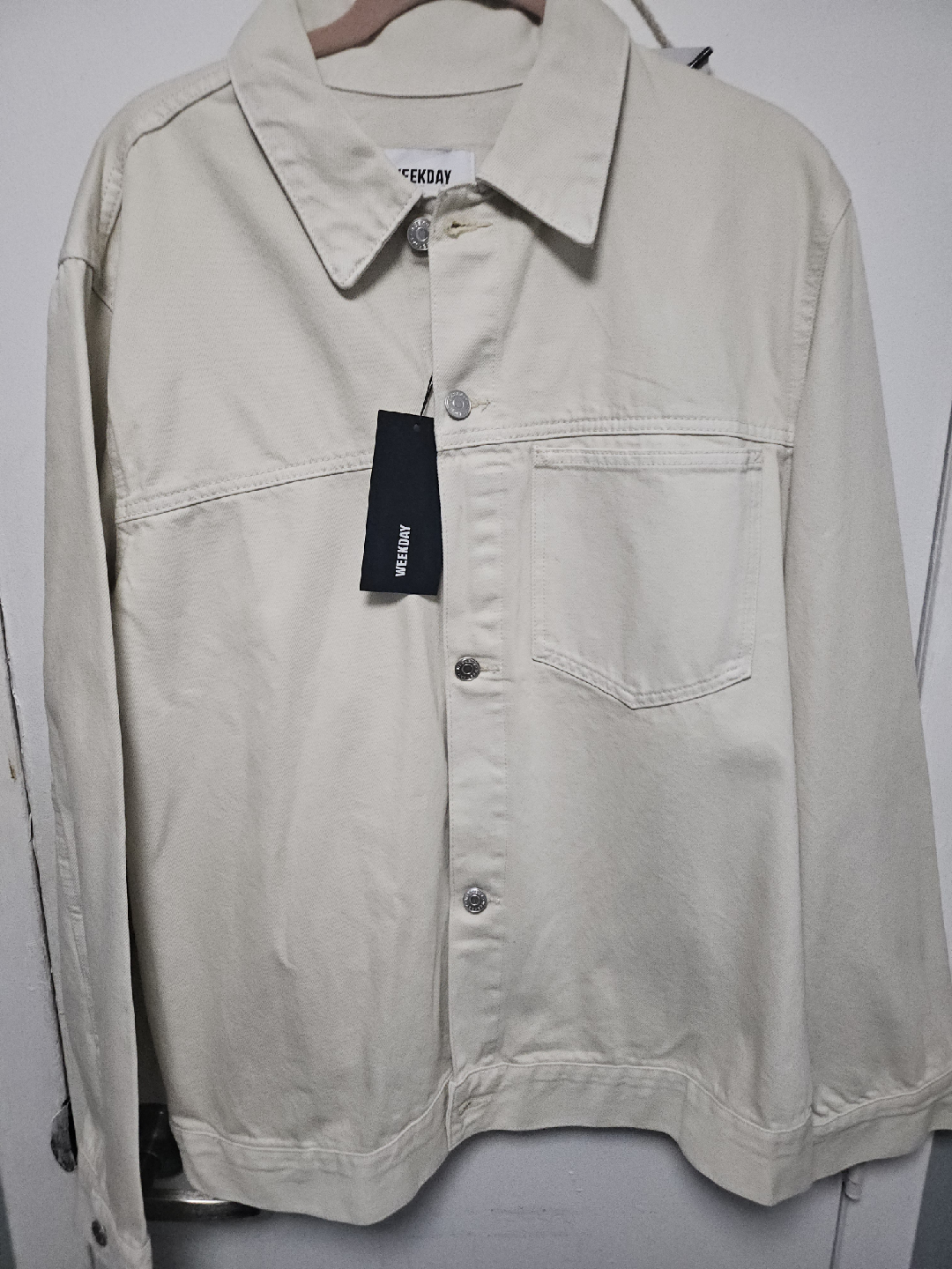 Weekday Kore Denim Jacket - Beige, Size M