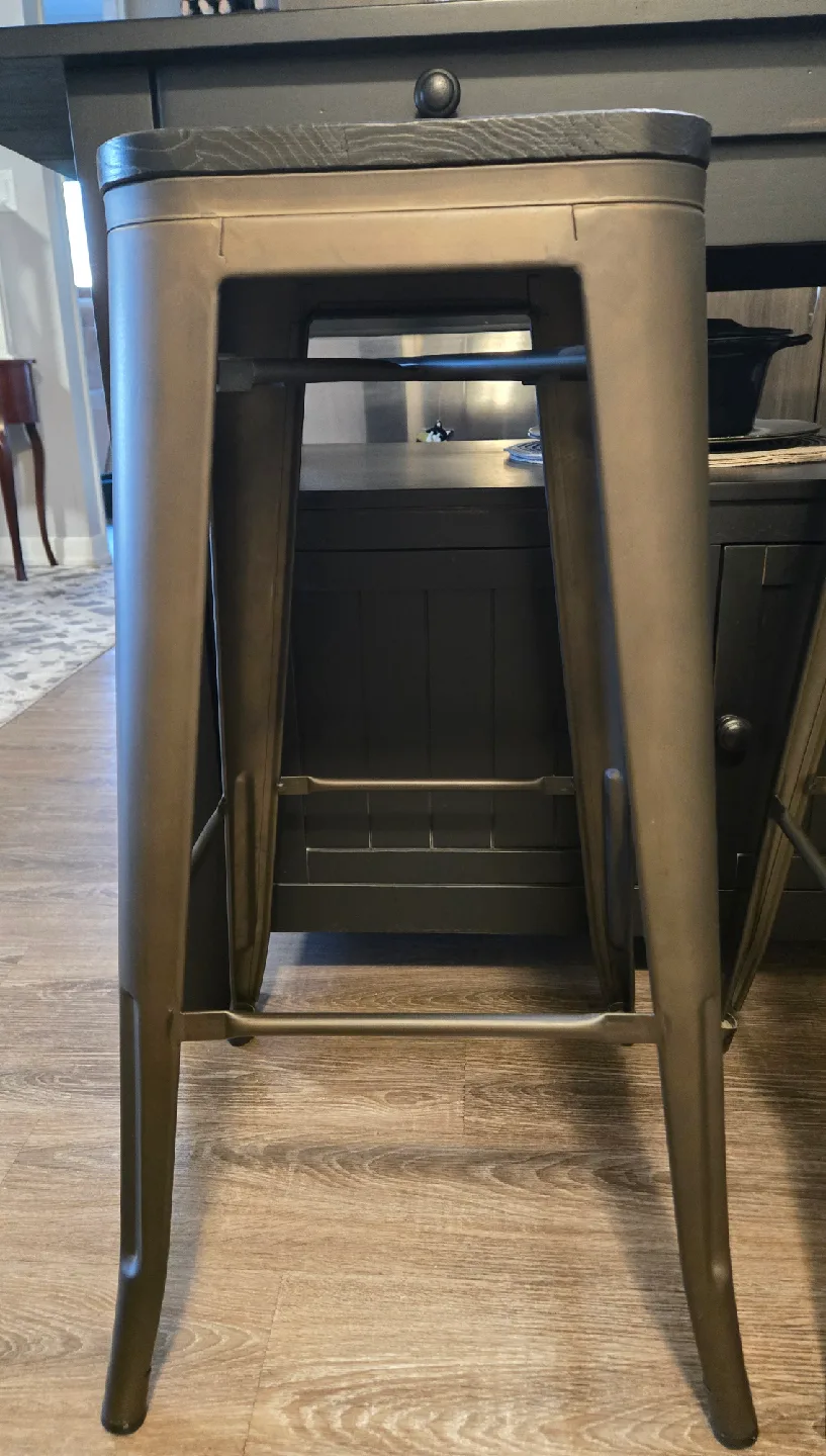 Set of Two 30" Metal Bar Stools. Like New. image indicator(4)