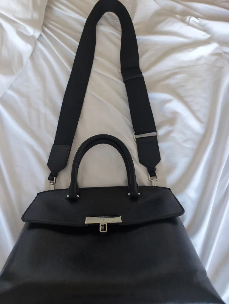 Calvin Klein Black Leather Satchel image indicator(2)