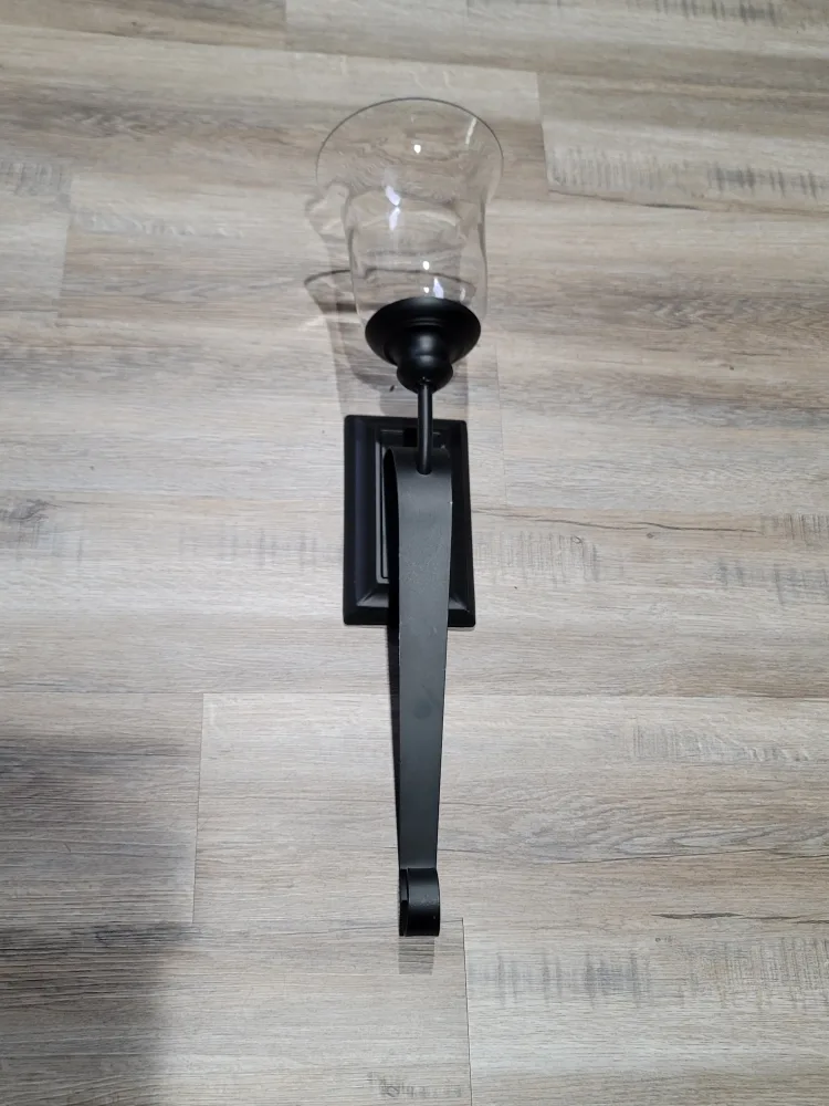 🥕 Black Wall Sconce with Glass Shade image indicator(2)