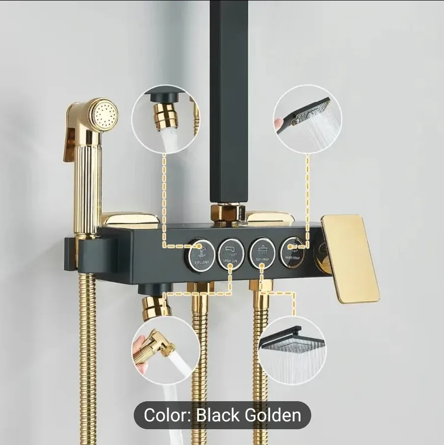 Black & Golden Shower System image indicator(6)