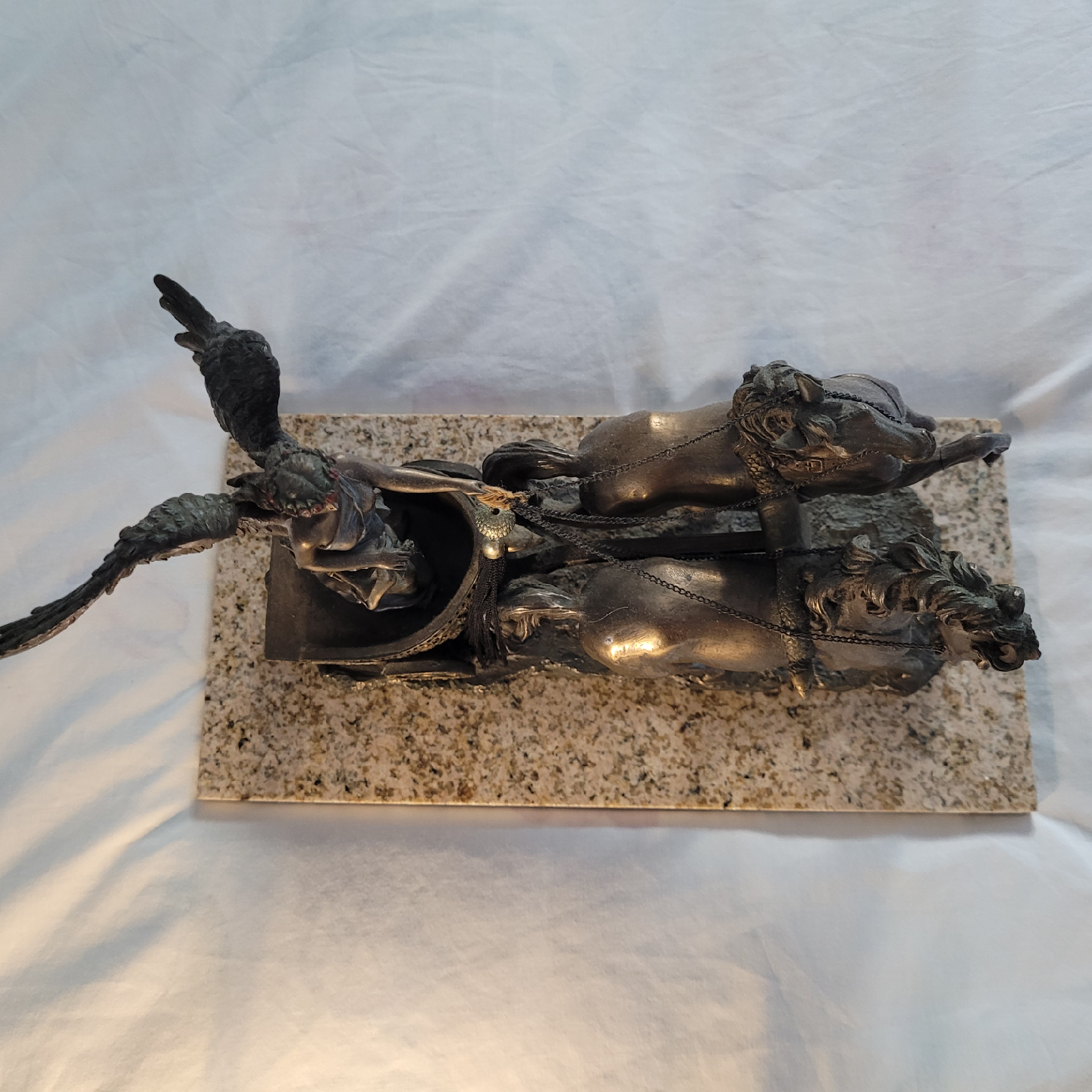 Angel & Horse Chariot Statue - photo 2