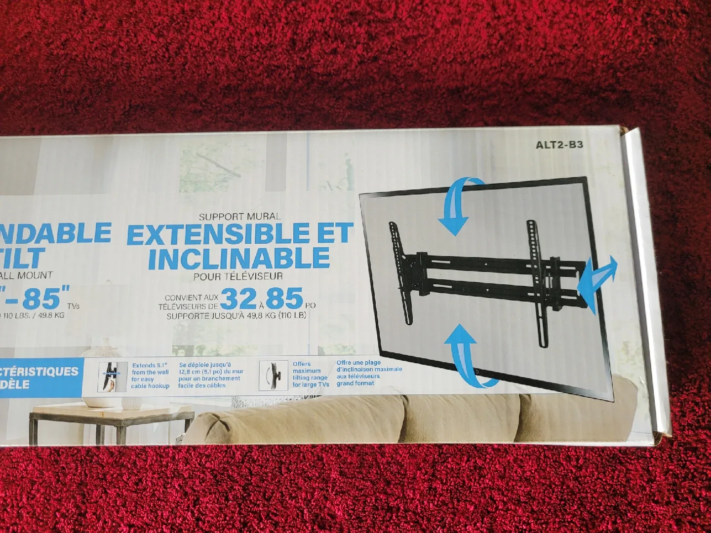 Sanus Extendable Tilt TV Wall Mount 32"-85" image indicator(4)