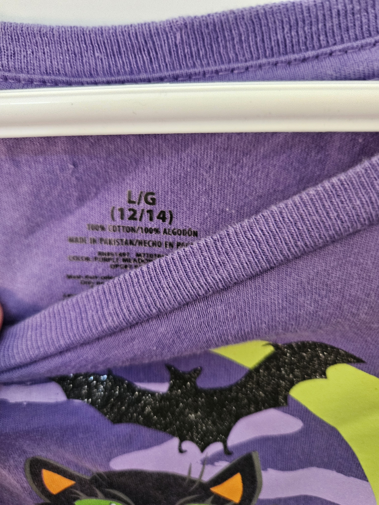 Girl's Purple Halloween T-Shirt - Size L (12/14) - photo 2