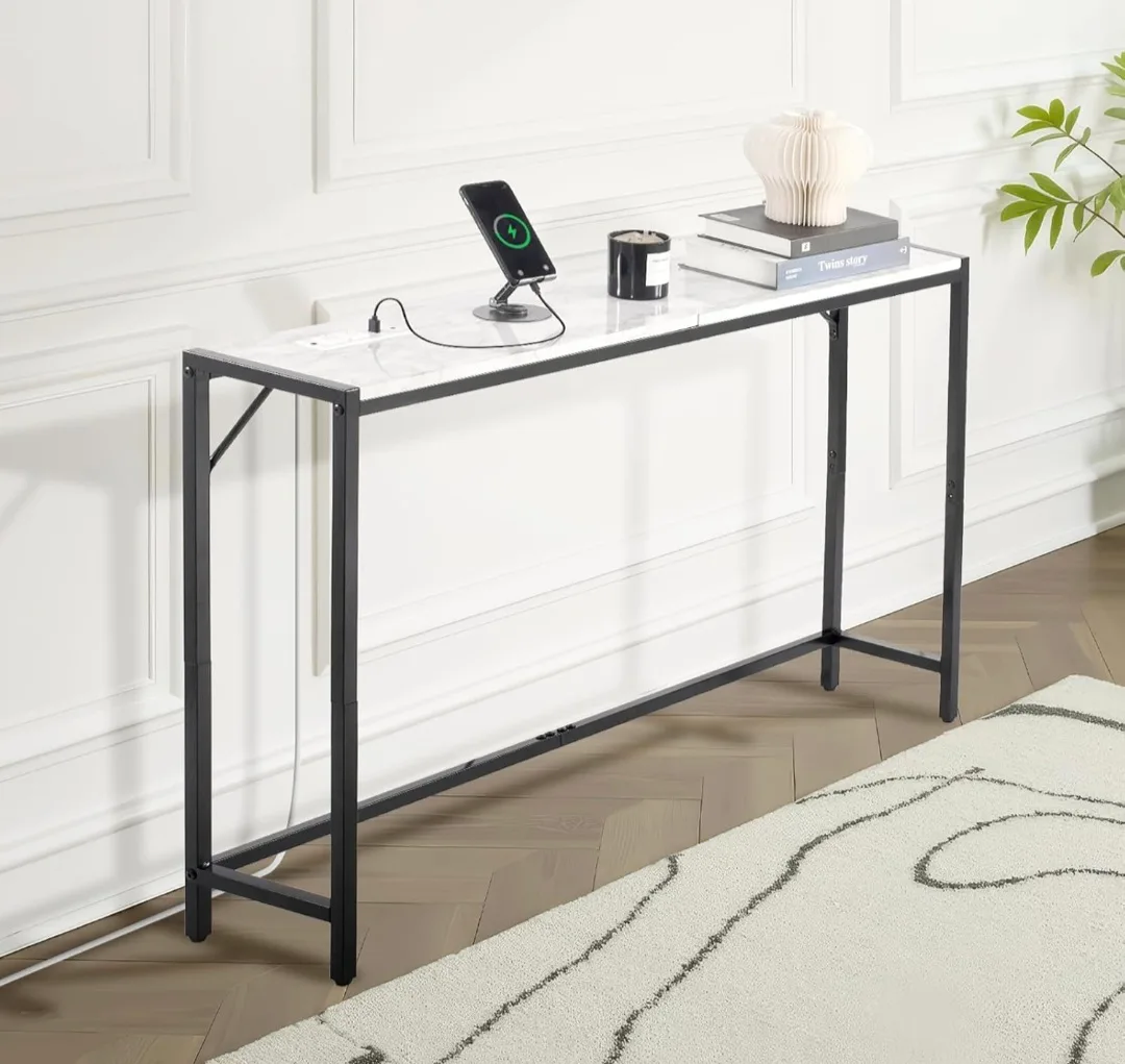 Console Table with Charging Station, Modern Narrow Long image indicator(2)