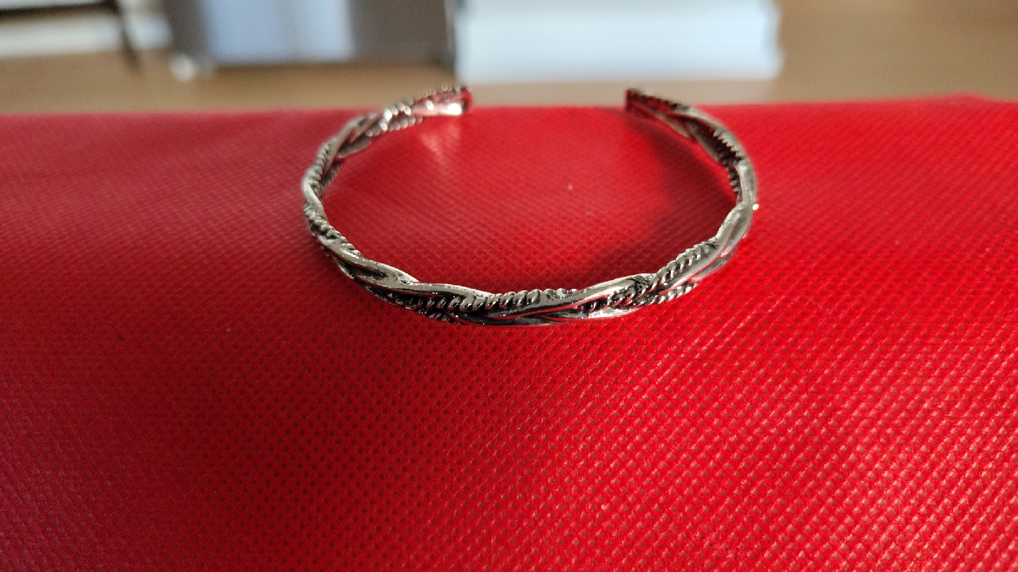 Silver Braided Bangle Bracelet - photo 3