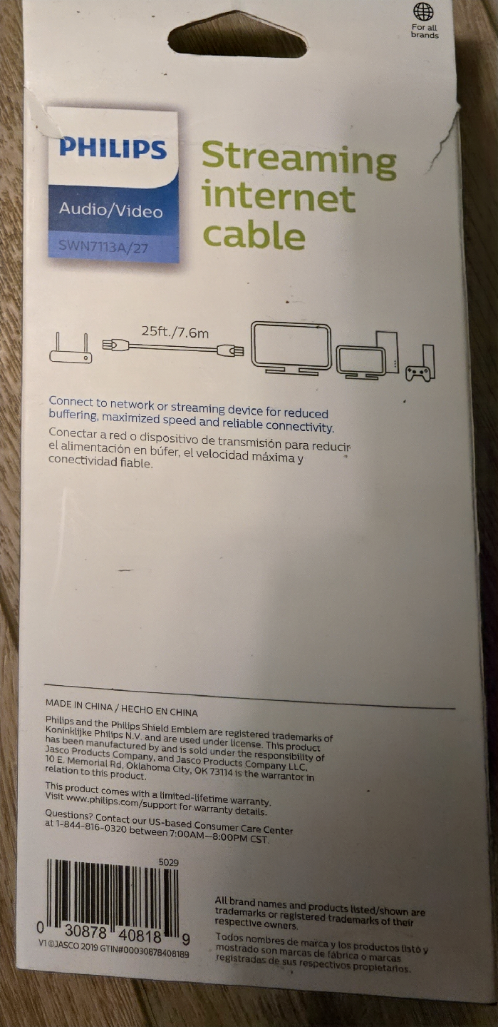 Philips Streaming Internet Cable - 25ft - photo 2