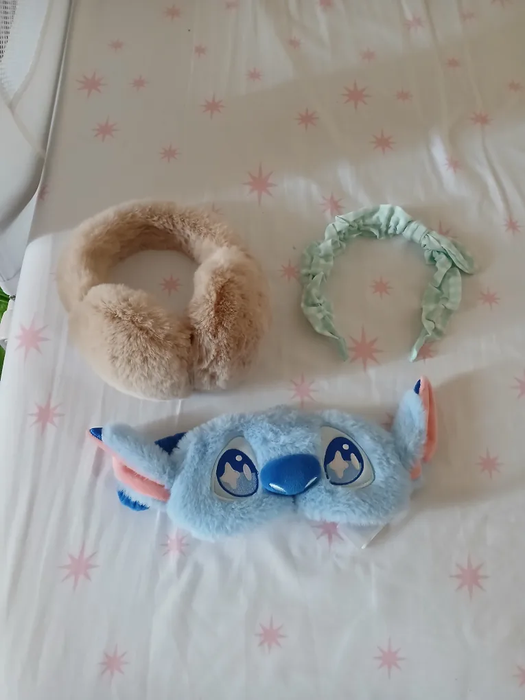 Miniso Accessories Bundle: Earmuffs, Headband, Sleep Mask
