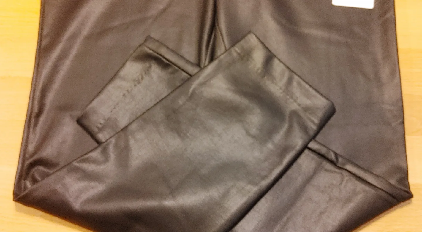 Black Faux Leather Leggings image indicator(5)