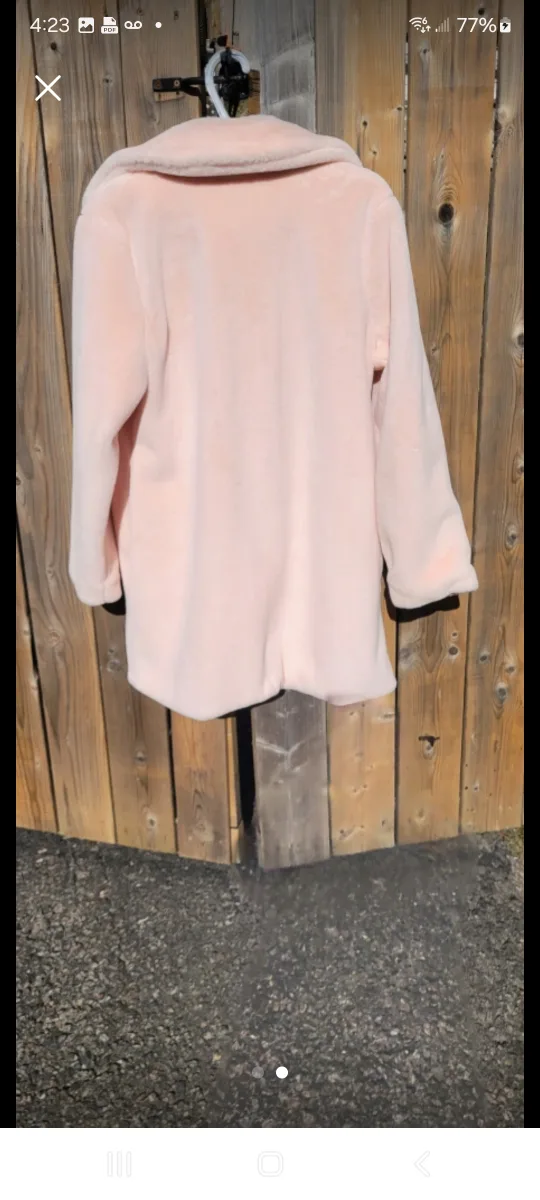 Pink Faux Fur Coat bnwt - Size Small image indicator(2)