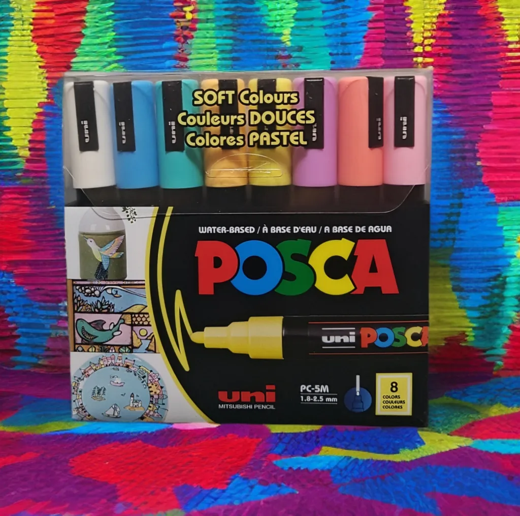 NIB Uni POSCA PC-5M Soft Colour Paint Markers - 8 Pack image indicator(2)