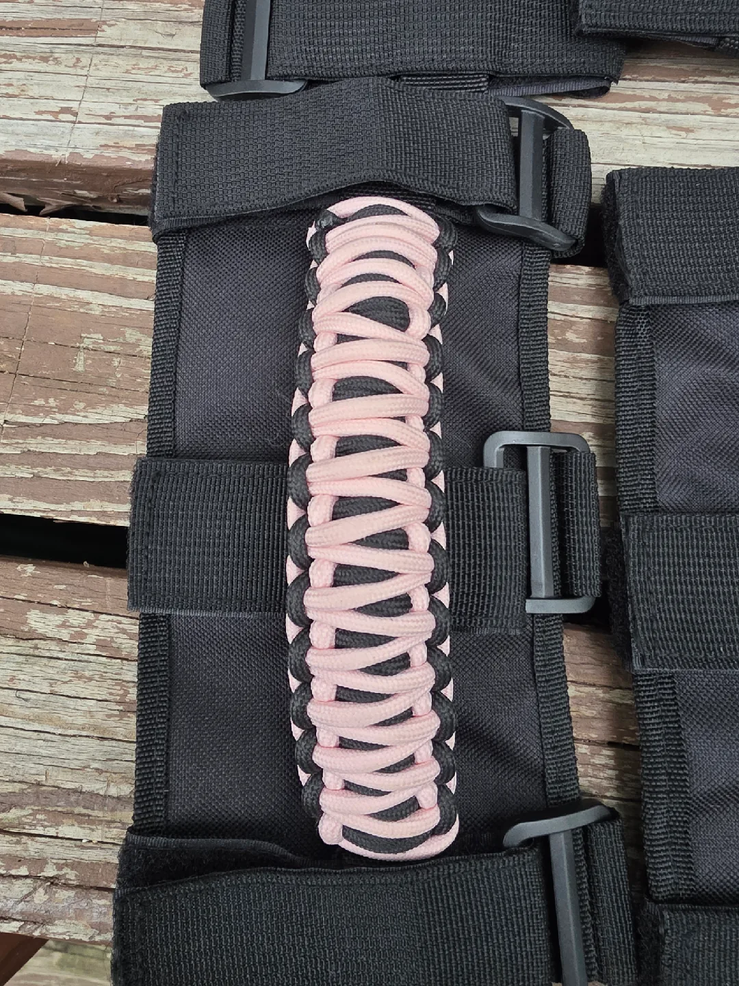 NEW 4 Jeep Wrangler Grab Handles - Black & Pink image indicator(4)