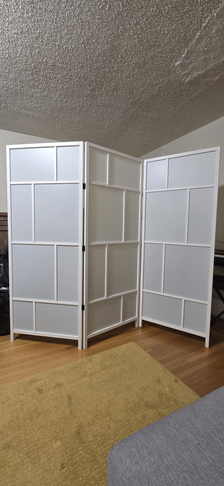 White Folding Privacy Screen Room Divider