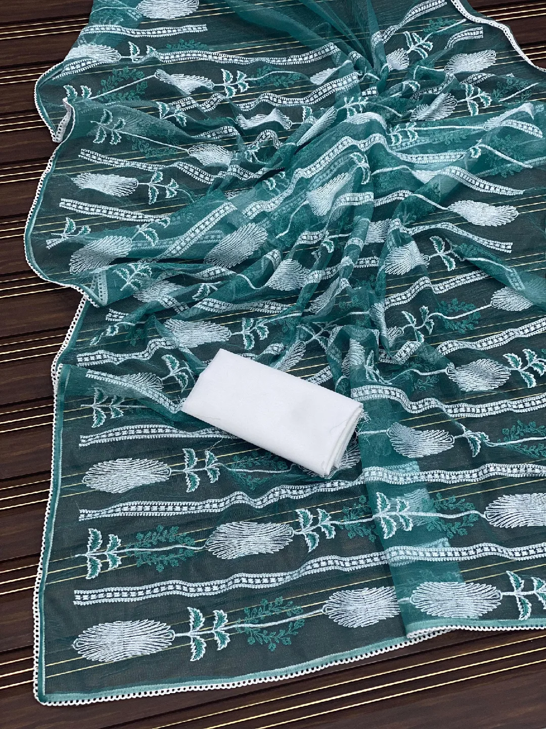 Embroidered Organza Fabric - Various Colours image indicator(7)