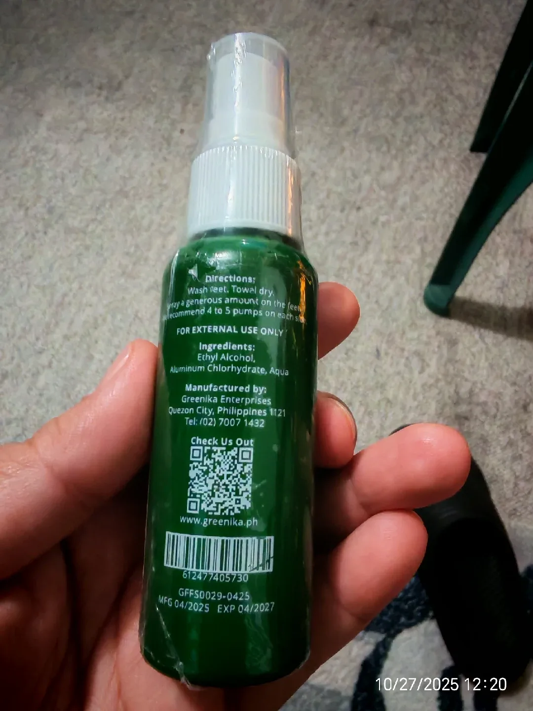 Greenika Deo Foot Spray - Anti-Perspirant & Anti-Odor image indicator(2)