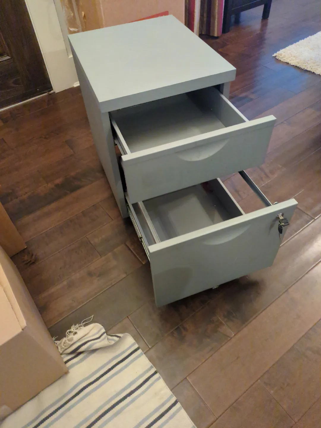 Grey Filing Cabinet with Two Drawers