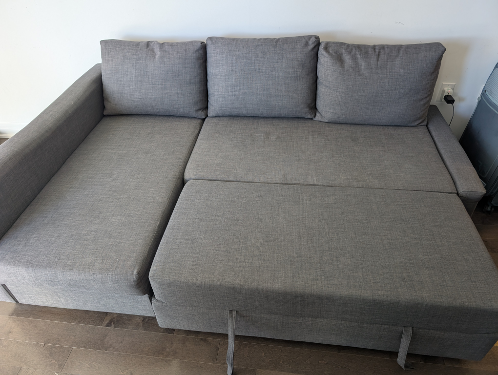 Ikea Corner sofa-bed with storage, dark gray - photo 2