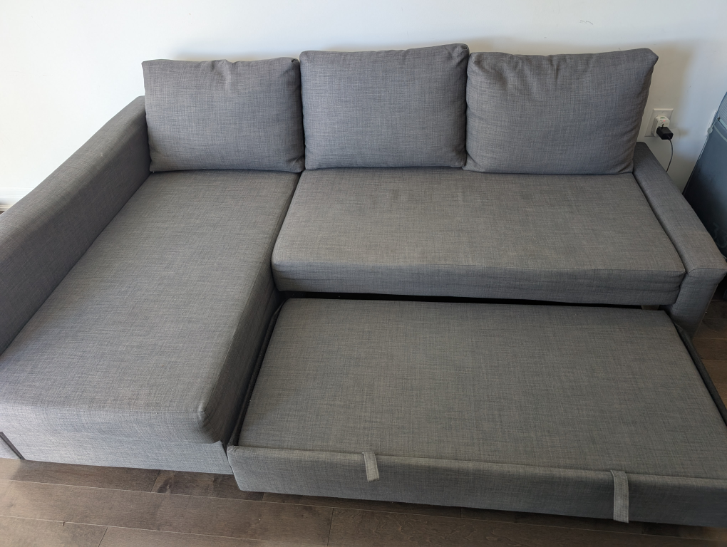Ikea Corner sofa-bed with storage, dark gray - photo 3