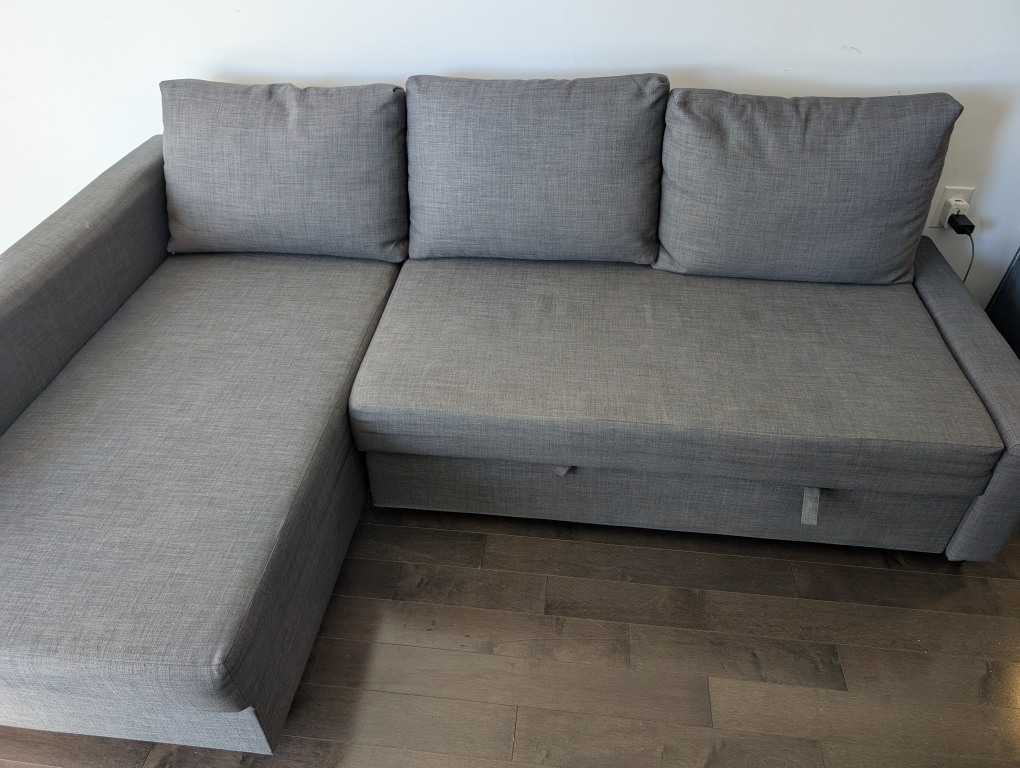 Ikea Corner sofa-bed with storage, dark gray - photo 5
