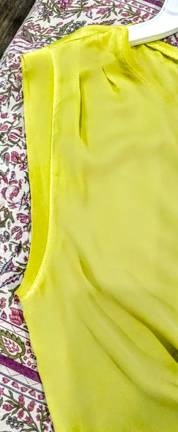 lime Yellow Sleeveless Blouse image indicator(2)
