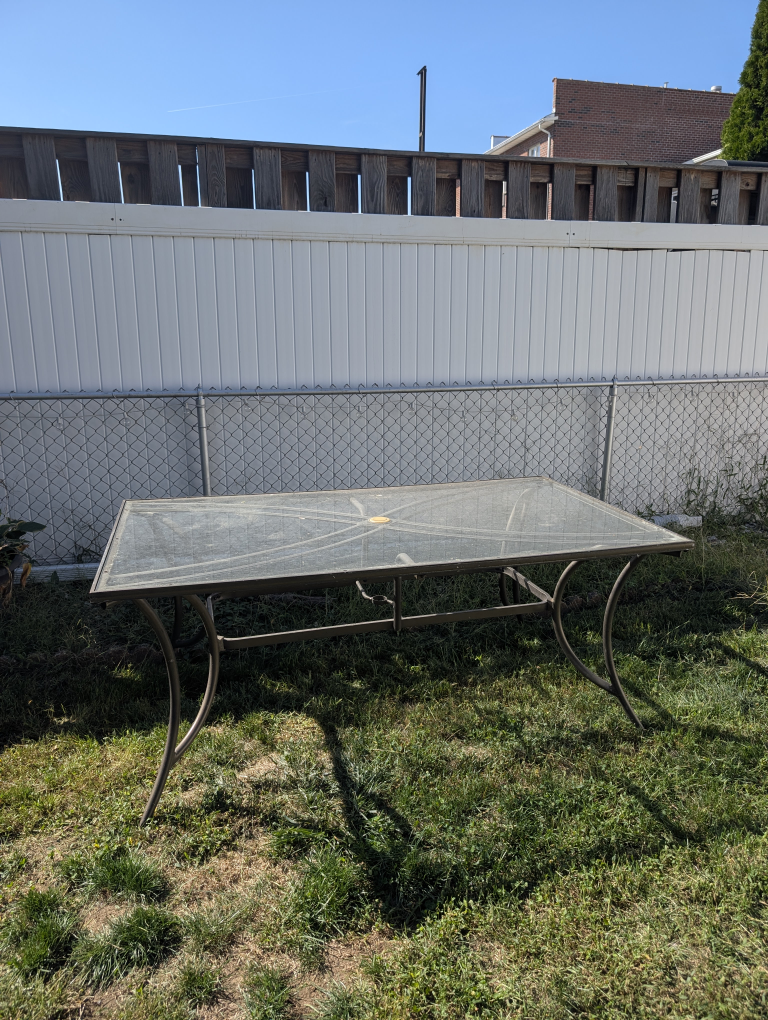 Outdoor Glass Top Patio Table