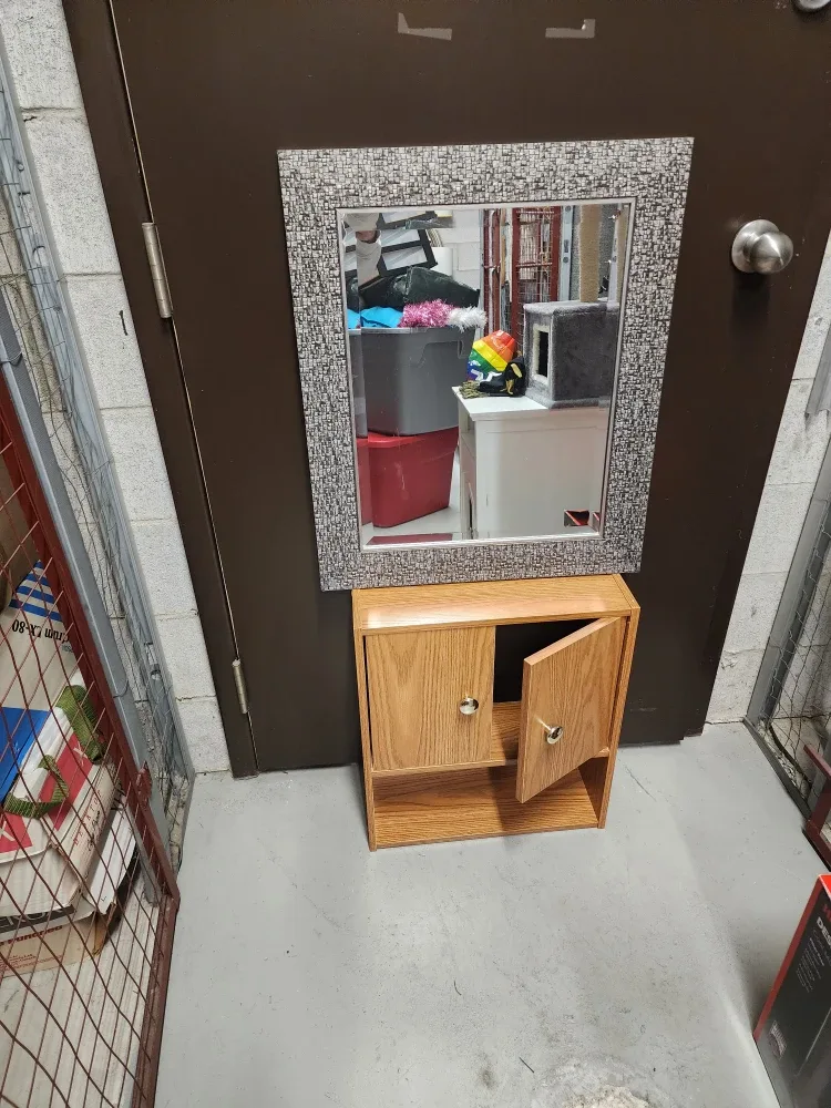 Mirror and Oak Cabinet thumbnail