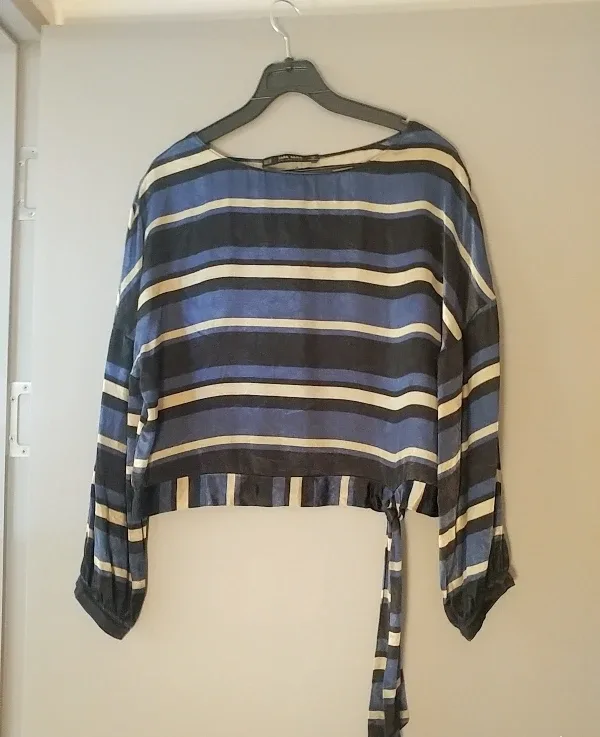 Zara Basic Collection Striped Blouse - Size XS thumbnail