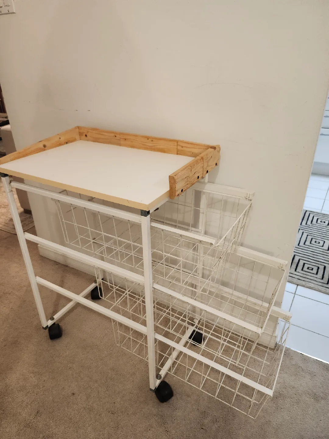 Rolling Storage Cart with 3 Baskets image indicator(2)