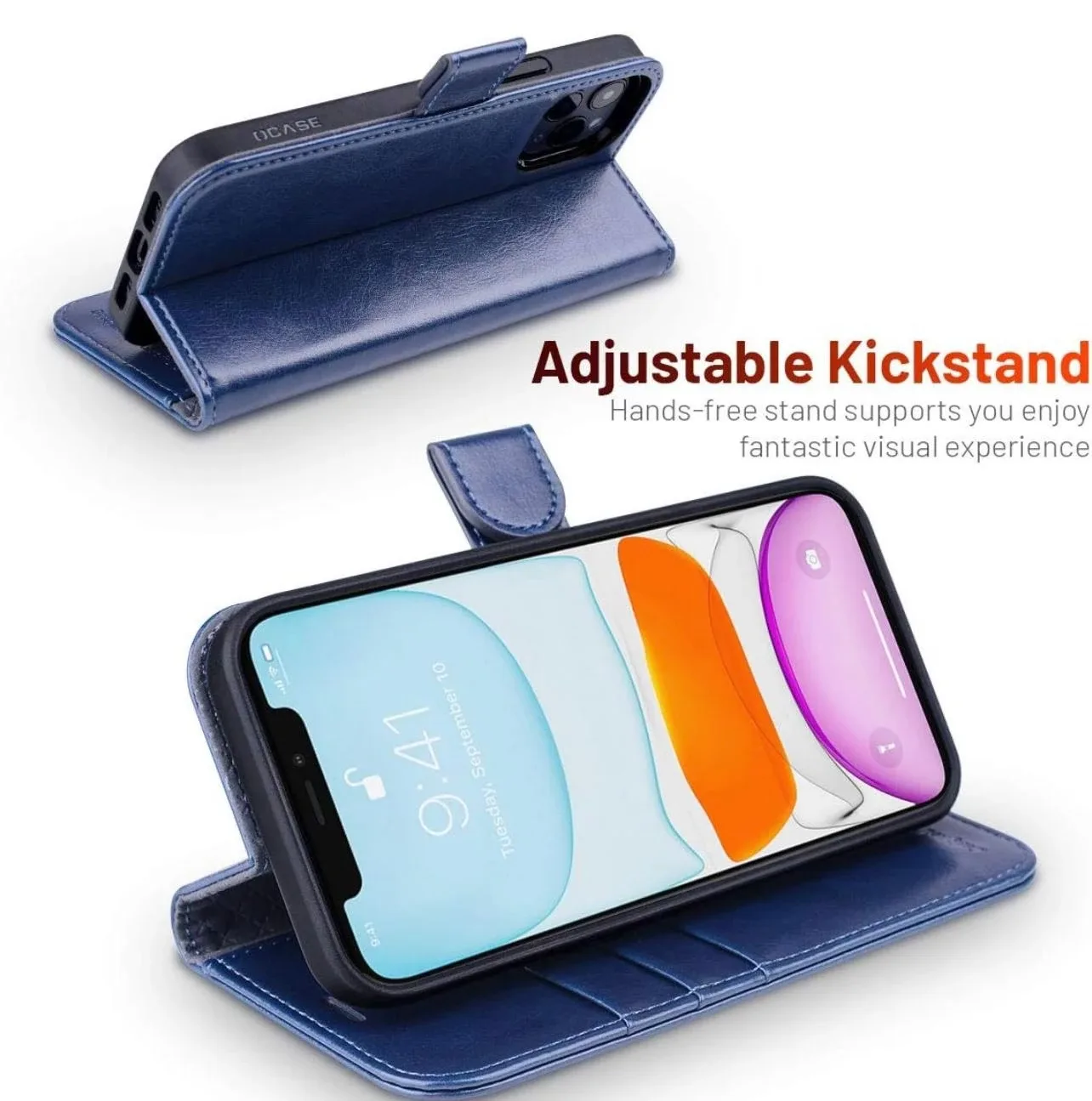 DCASE iPhone 12 Pro Max Blue Wallet Case image indicator(4)