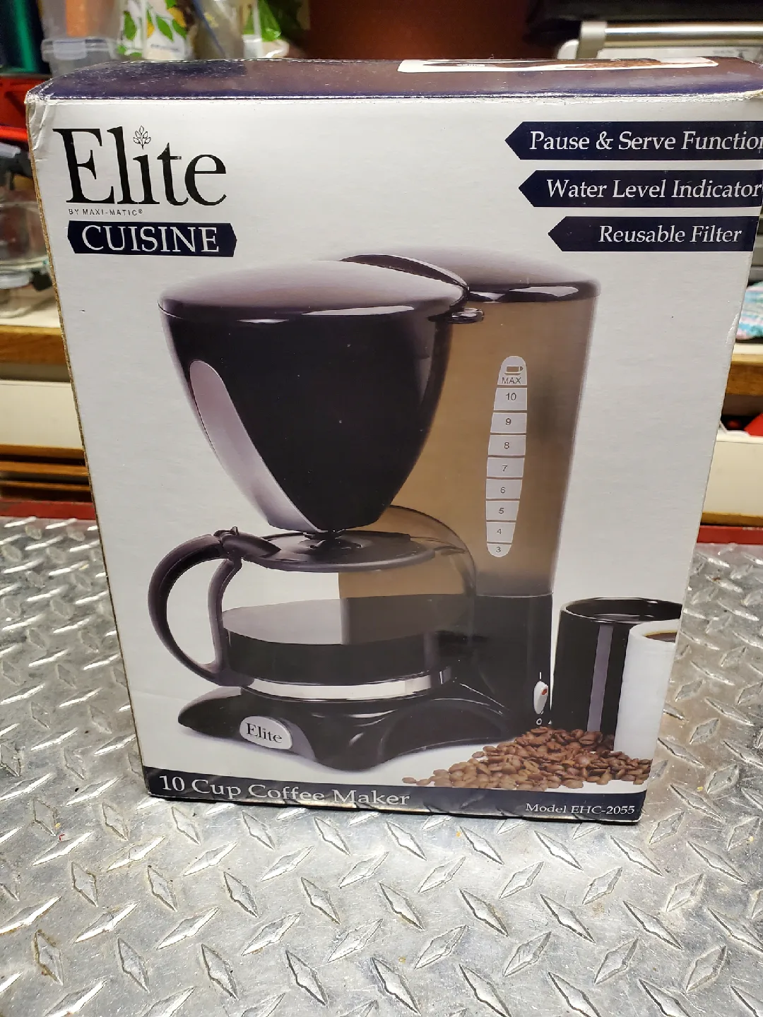 Elite Cuisine 10 Cup Coffee Maker EHC-2055 New in box thumbnail