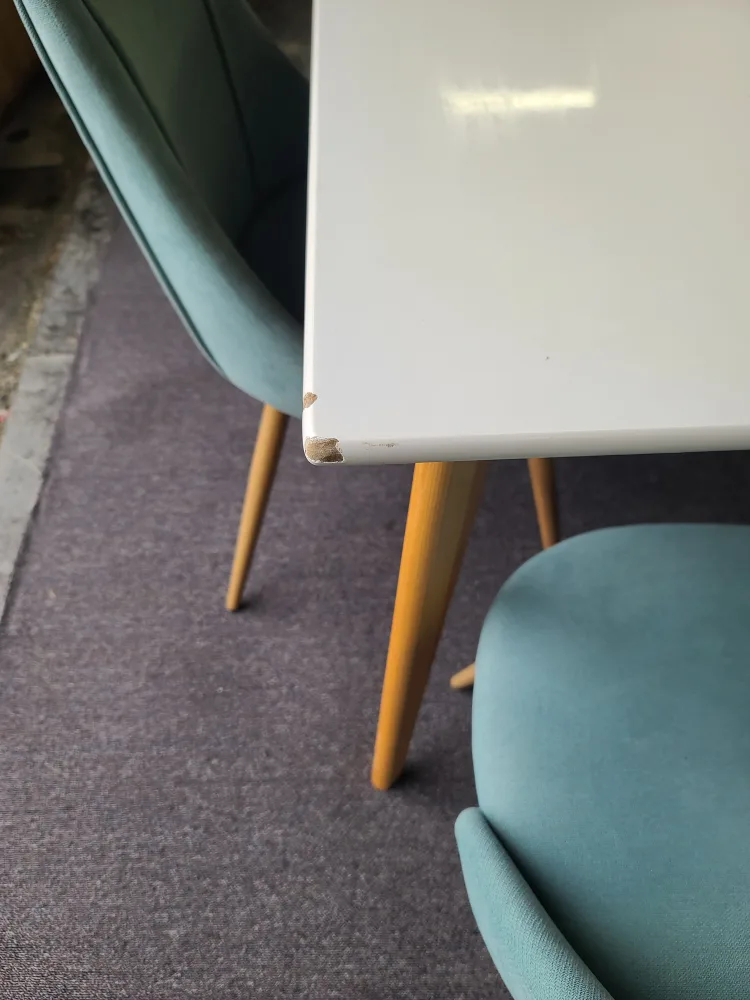 MODERN DINETTE TABLE WITH 4 FABRIC TUBE CHAIRS image indicator(4)