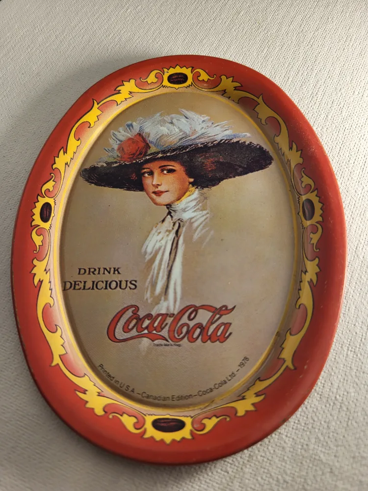 Vintage Coca-Cola Mini Tray or Coaster - Canadian Edition 1978