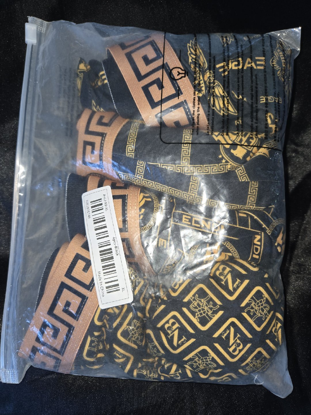 New 4pcs Black & Gold Men's Boxer Briefs - Size XL✨️🩲 - photo 4