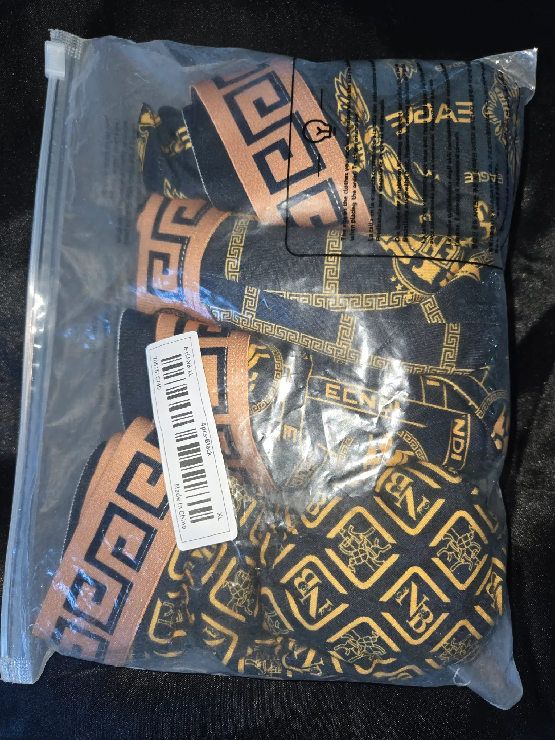 New 4pcs Black & Gold Men's Boxer Briefs - Size XL✨️🩲 image indicator(4)