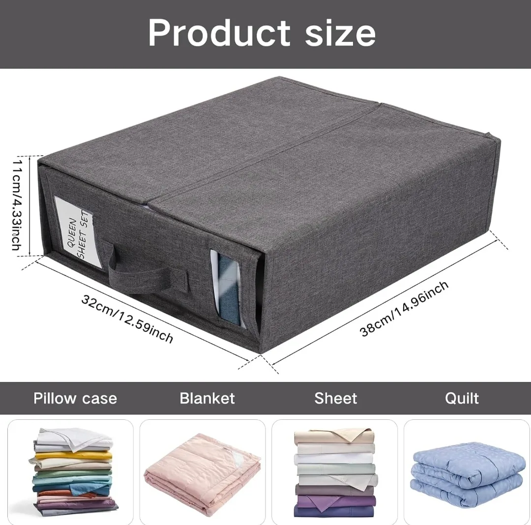 Set of 4 Storage Box Organizer Clothes Beddings, Large Capacity image indicator(2)