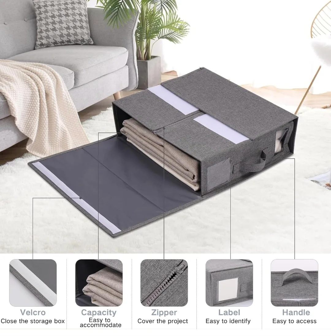 Set of 4 Storage Box Organizer Clothes Beddings, Large Capacity image indicator(5)