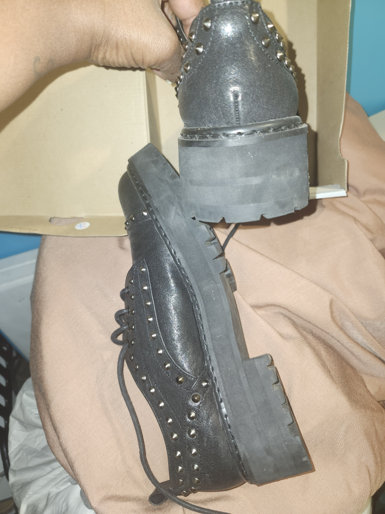 Lamoda Black Studded Platform Shoes - photo 2