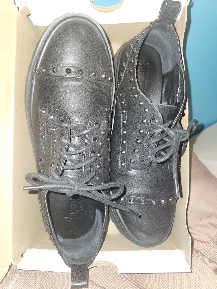 Lamoda Black Studded Platform Shoes - photo 3