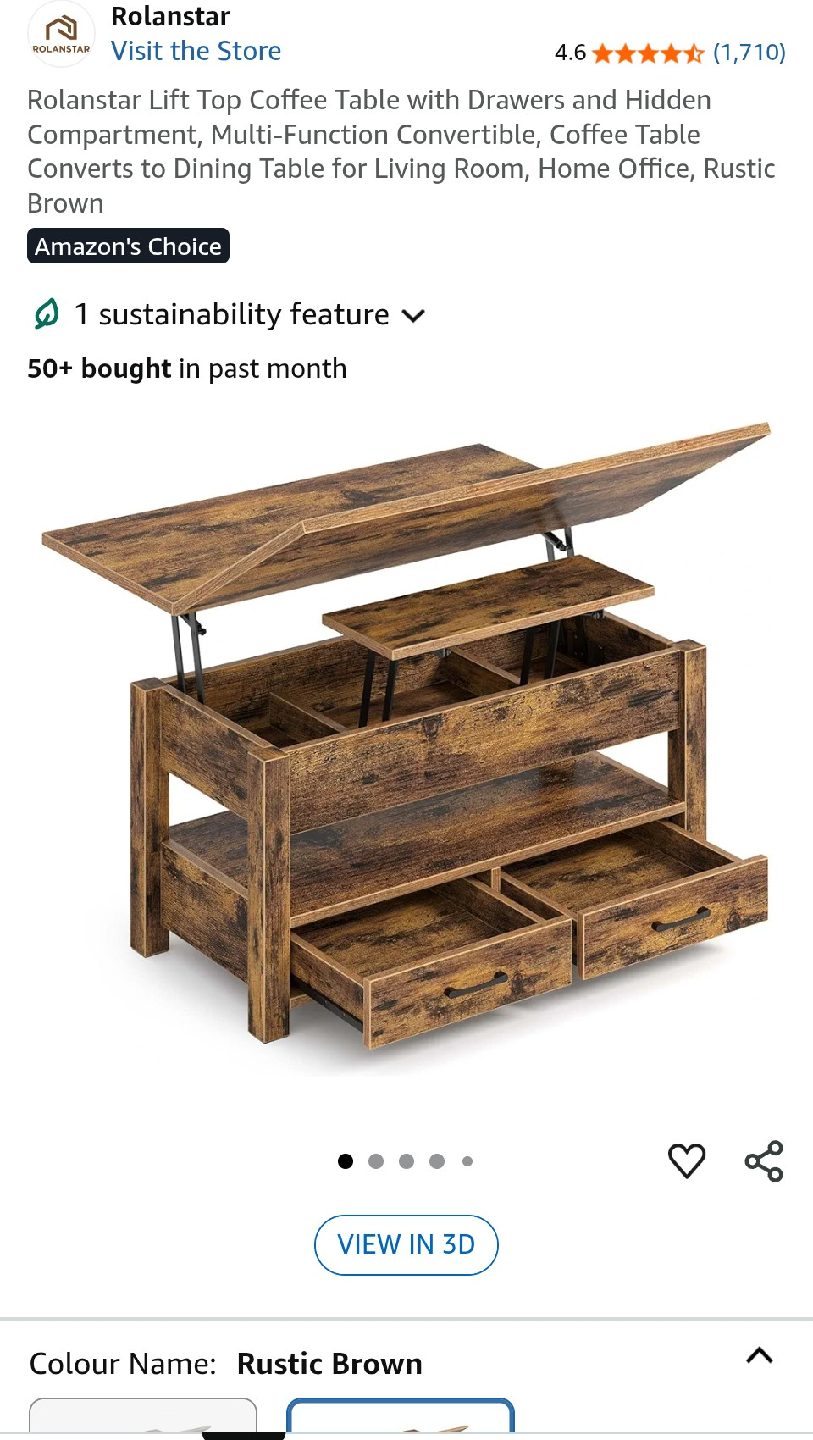 Unassembled : Lift Top Coffee Table