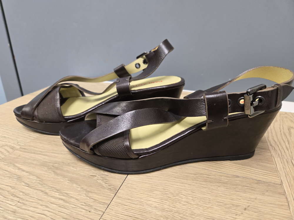 Parlanti Brown Wedge Sandals size 39 - photo 4
