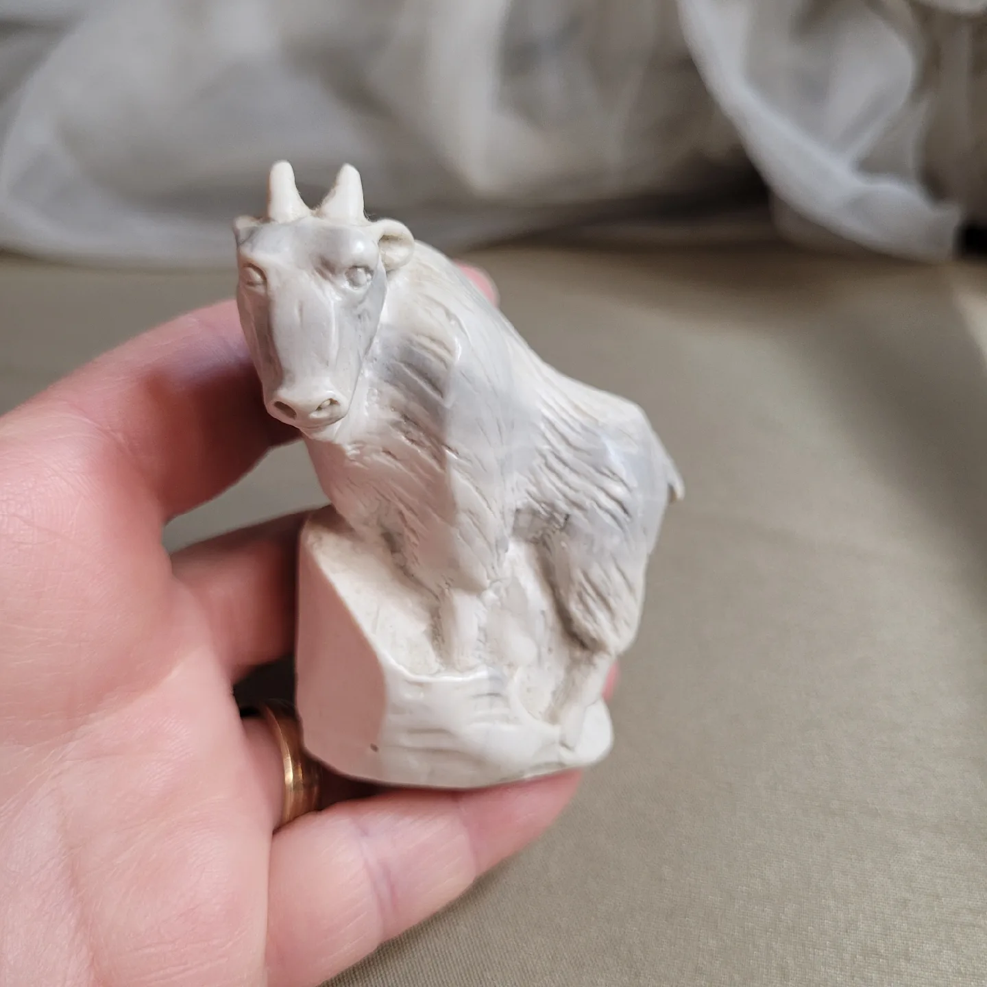 Vintage Pearlite Marblecraft Mountain Goat 2 3/4" Figurine image indicator(8)