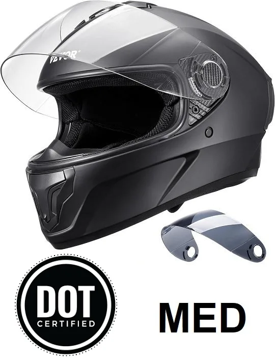 VEVOR full face motorcycle helmet with shield dot approved - med thumbnail