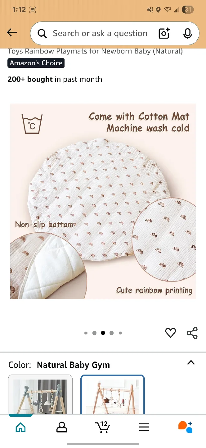 Natural Baby Gym with Rainbow Playmat image indicator(3)