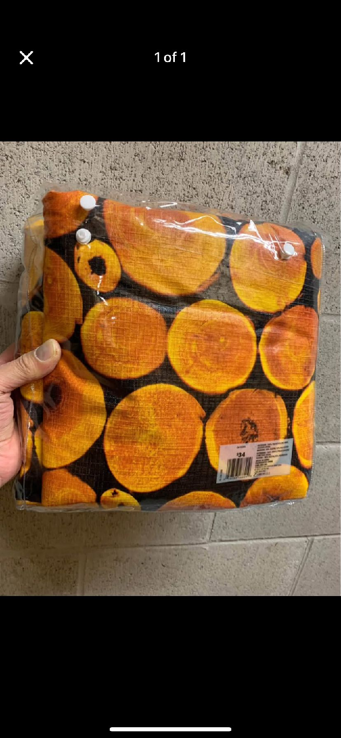 Shower Curtain - Orange Circle Pattern